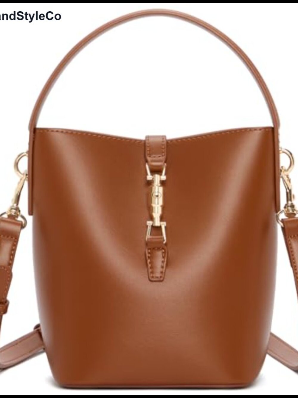 Women's Vegan Leather Small Bucket Crossbody Purse Shoulder Bag